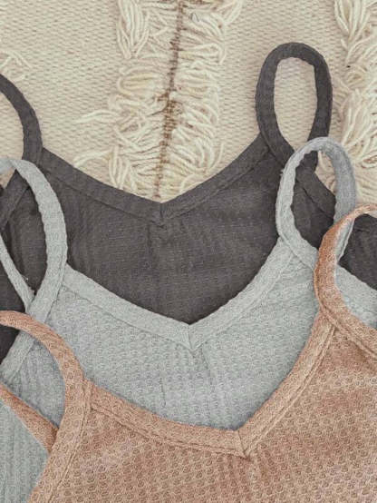 Pack Of 3 Plain Cami Top And Shorts Set-Soco Hoodie