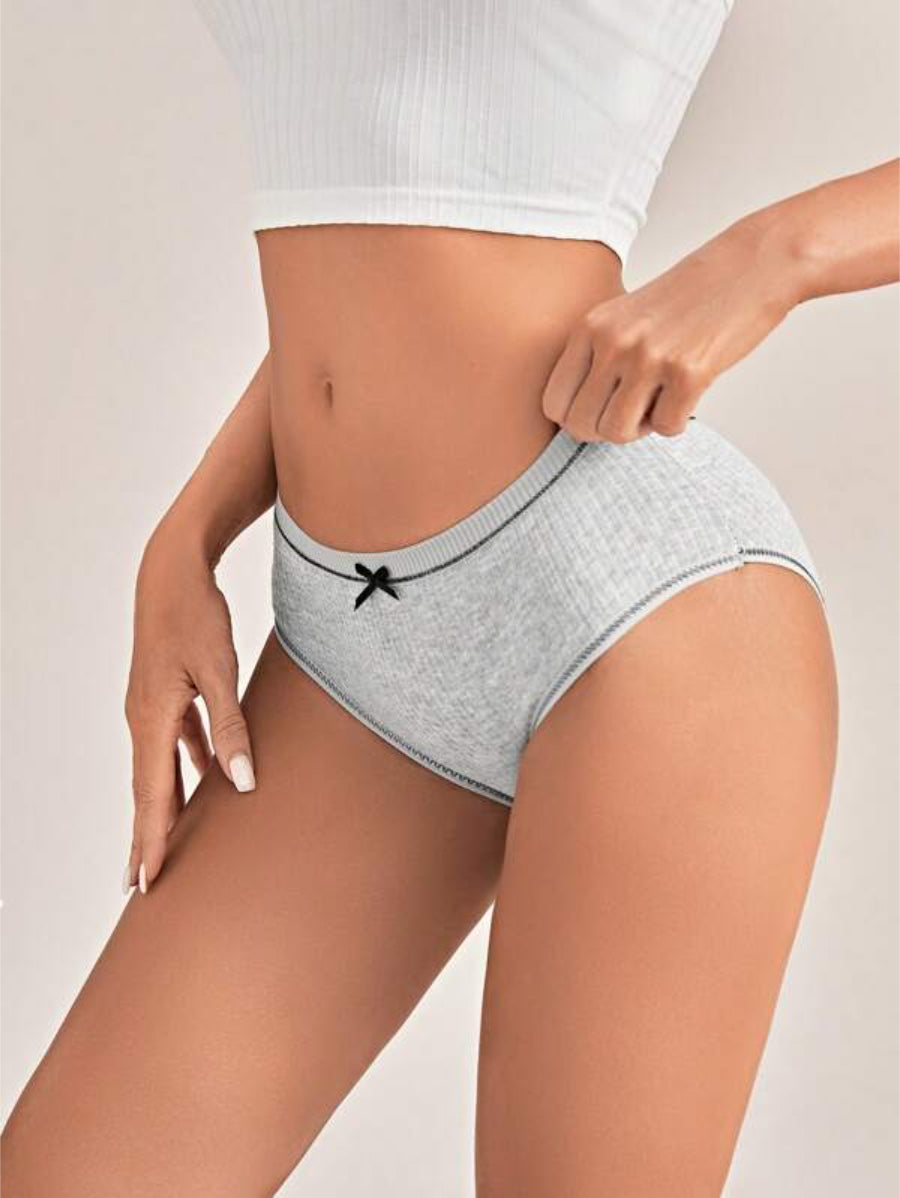 Pack Of 3 Rib Contrast Binding Panty Set-Soco Hoodie