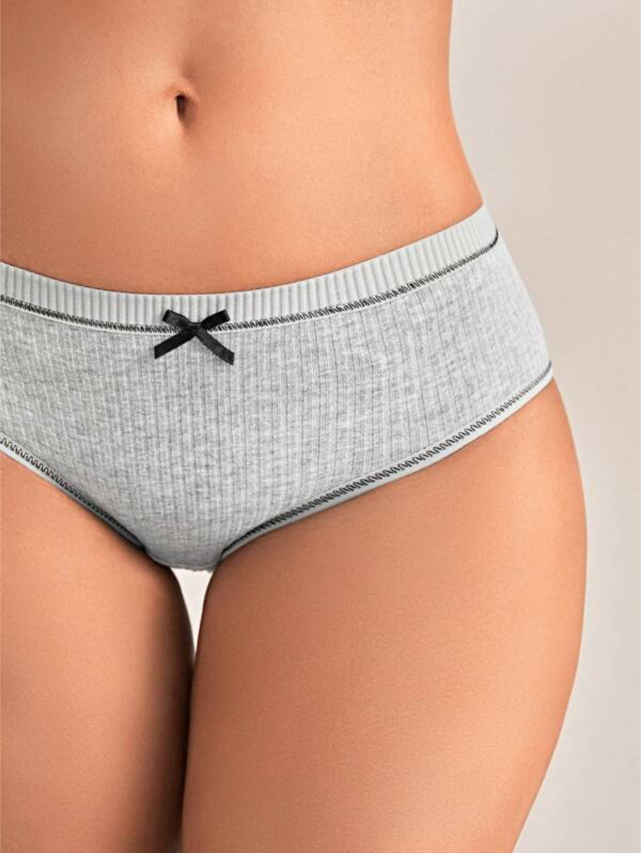 Pack Of 3 Rib Contrast Binding Panty Set-Soco Hoodie