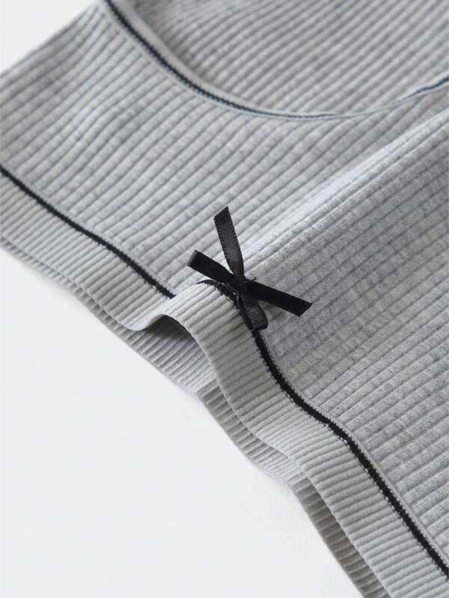 Pack Of 3 Rib Contrast Binding Panty Set-Soco Hoodie