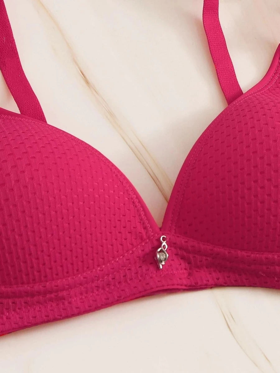 Pack Of 3 Solid Bra Set-Soco Hoodie