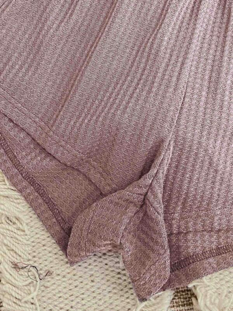 Pack Of 3 Solid Cami Top And Shorts Lounge Set-Soco Hoodie