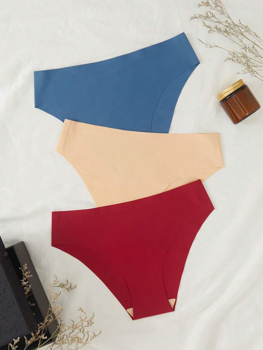 Pack Of 3 Solid Casual Comfy Panty-Soco Hoodie