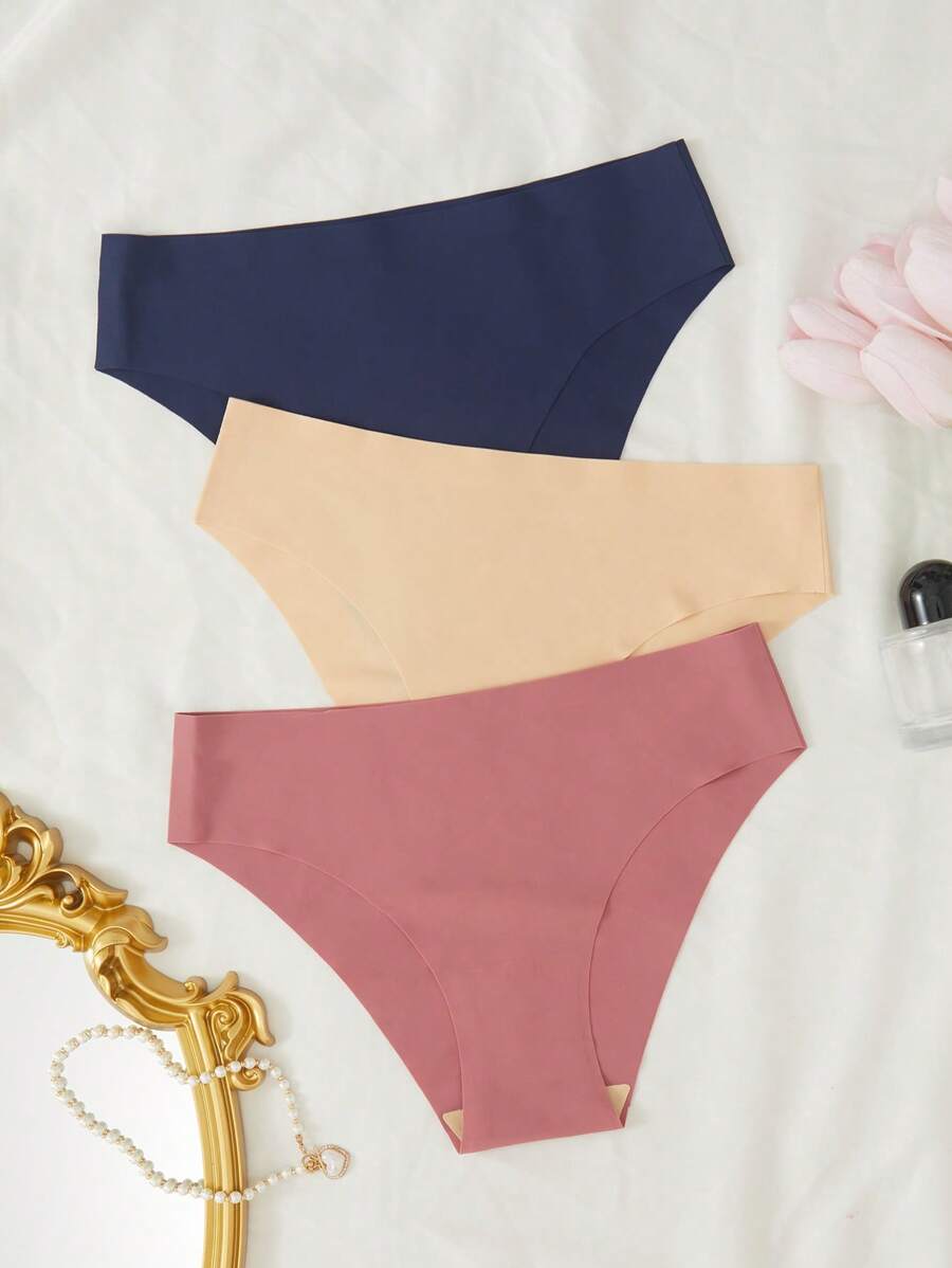 Pack Of 3 Solid Simple Comfy Briefs-Soco Hoodie