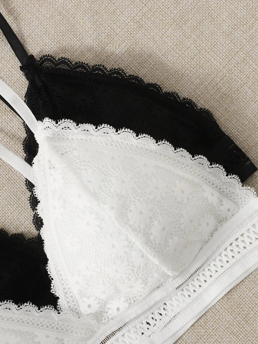 Pack Of 4 Floral Lace Bra Set-Soco Hoodie