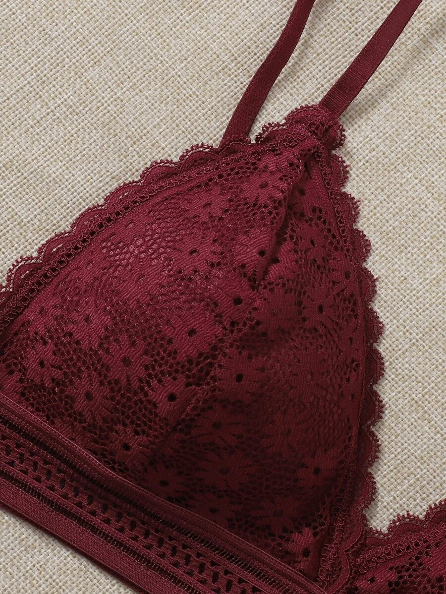 Pack Of 4 Floral Lace Bra Set-Soco Hoodie