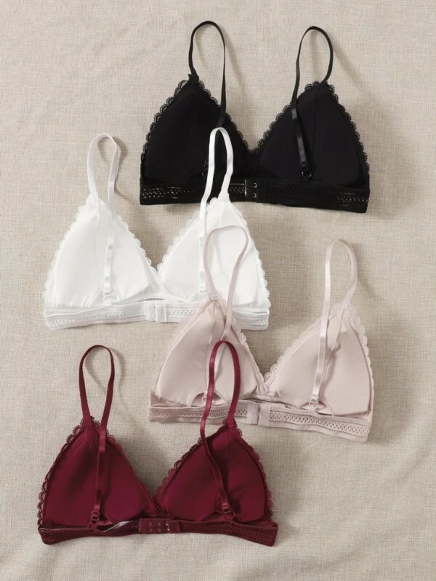 Pack Of 4 Floral Lace Bra Set-Soco Hoodie