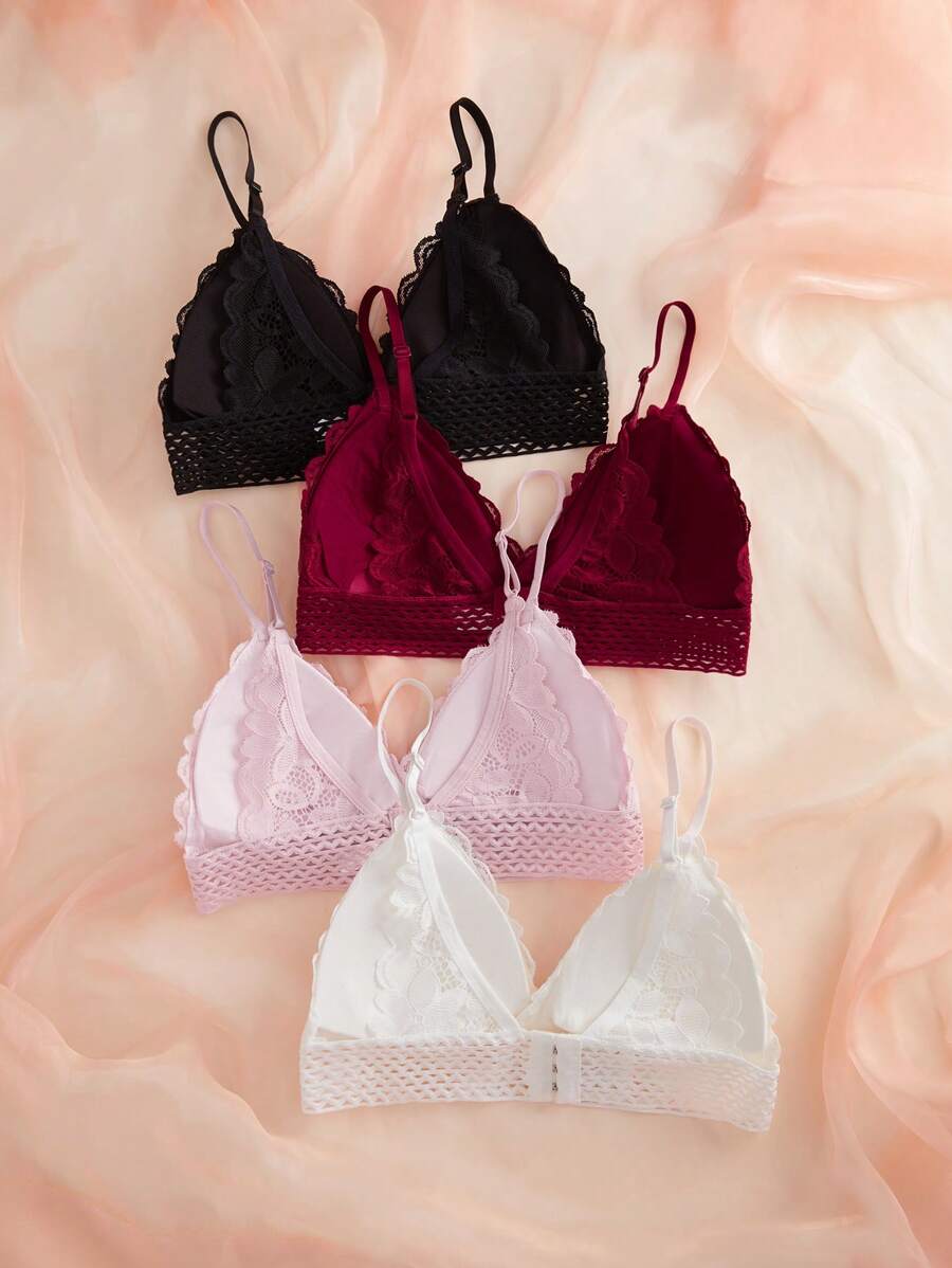 Pack Of 4 Lace Overlay Bra-Soco Hoodie