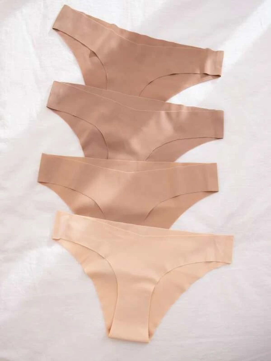 Pack Of 4 Solid No Show Panty Set-Soco Hoodie