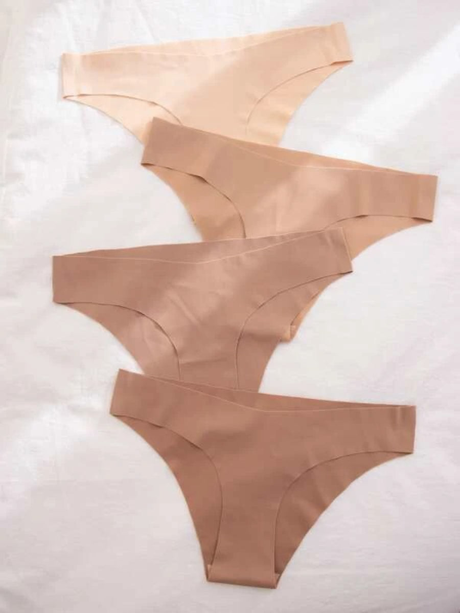 Pack Of 4 Solid No Show Panty Set-Soco Hoodie