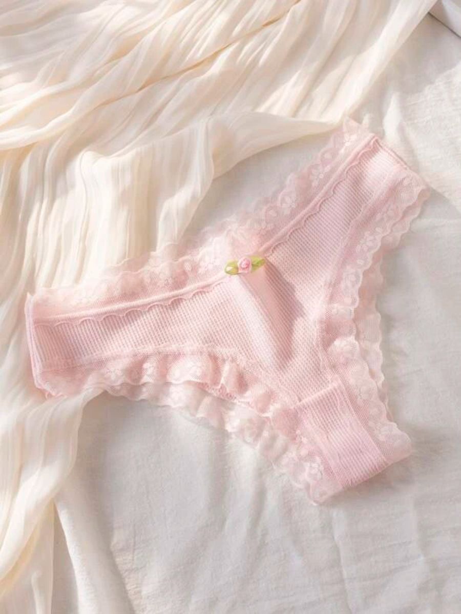 Pack Of 5 Contrast Lace Pattern Panty-Soco Hoodie