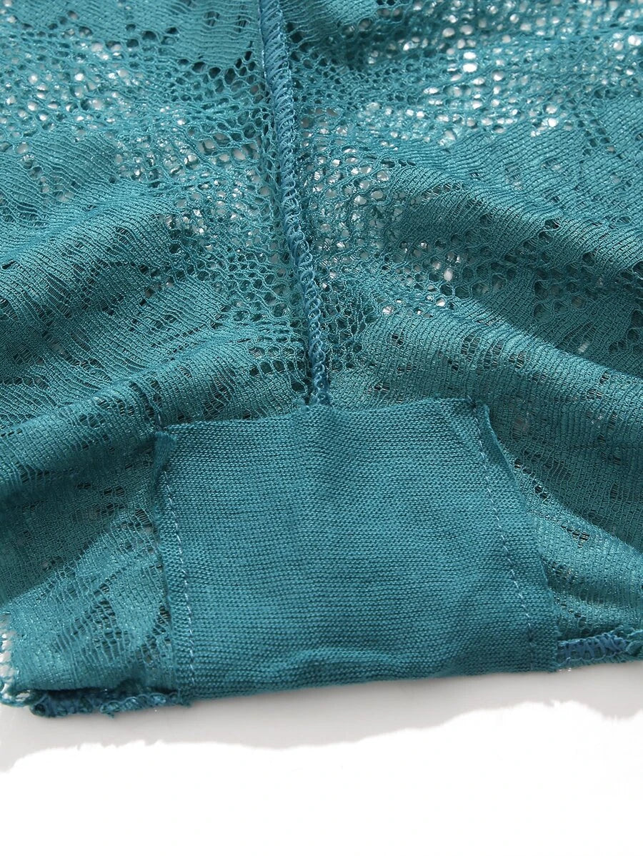 Pack Of 5 Floral Lace Scallop Trim Bow Front Panty-Soco Hoodie