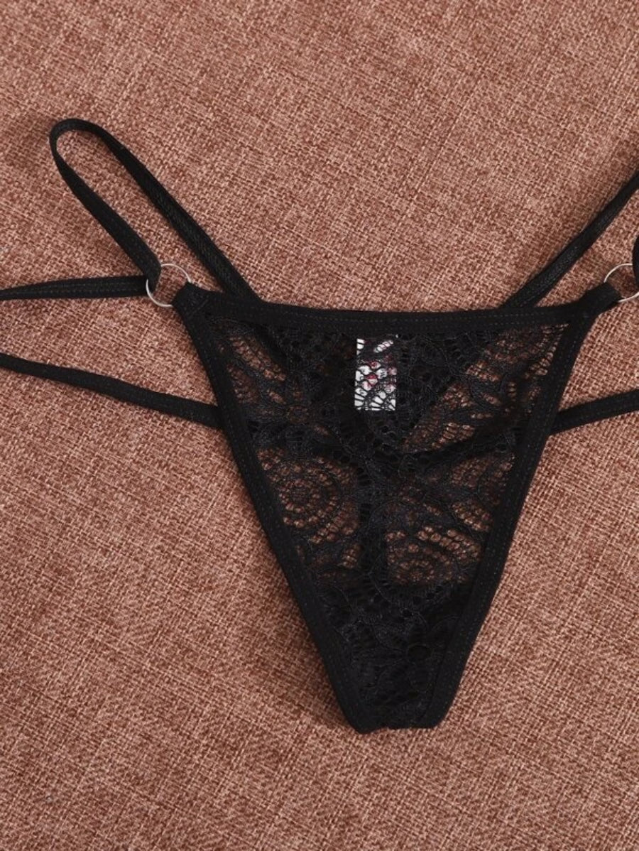 Pack Of 5 Hollow Out Ring Linked Thong Set-Soco Hoodie