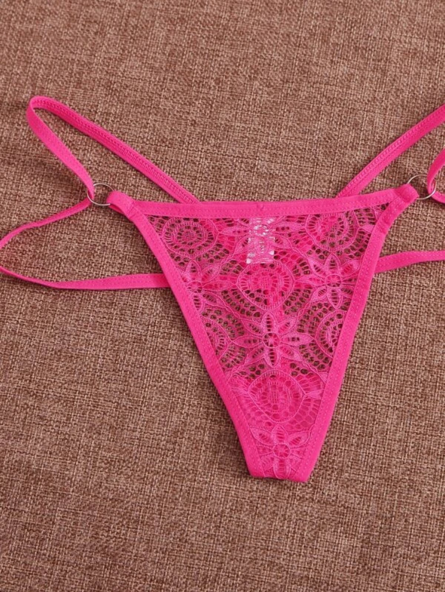 Pack Of 5 Hollow Out Ring Linked Thong Set-Soco Hoodie