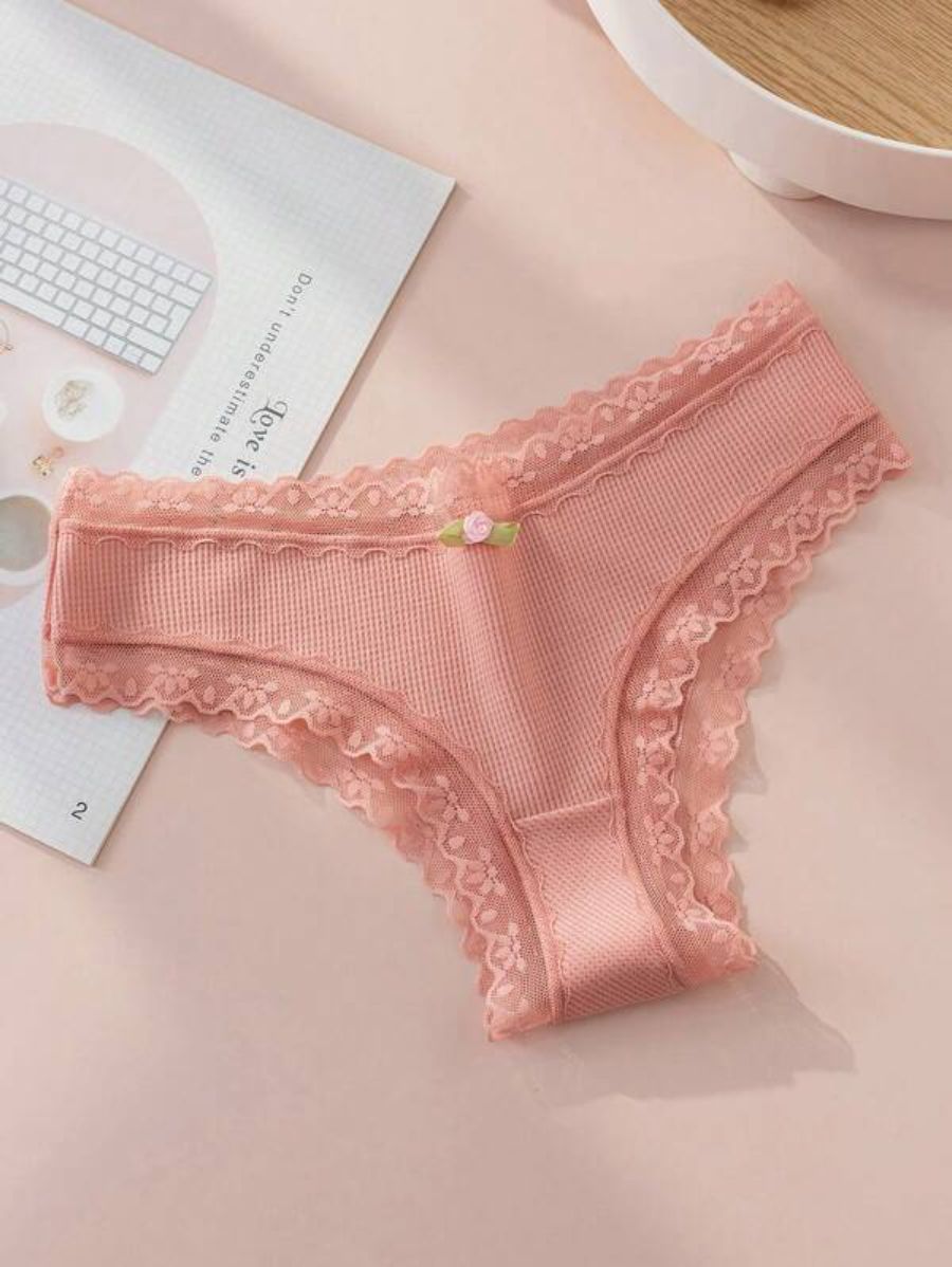 Pack Of 5 Lace Bow Front Panty-Soco Hoodie