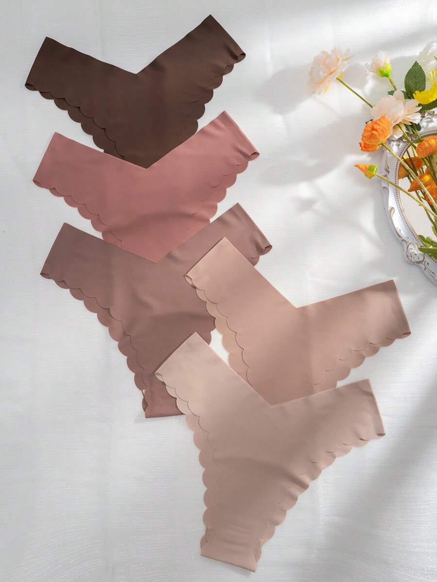 Pack Of 5 Scallop Trim Briefs-Soco Hoodie