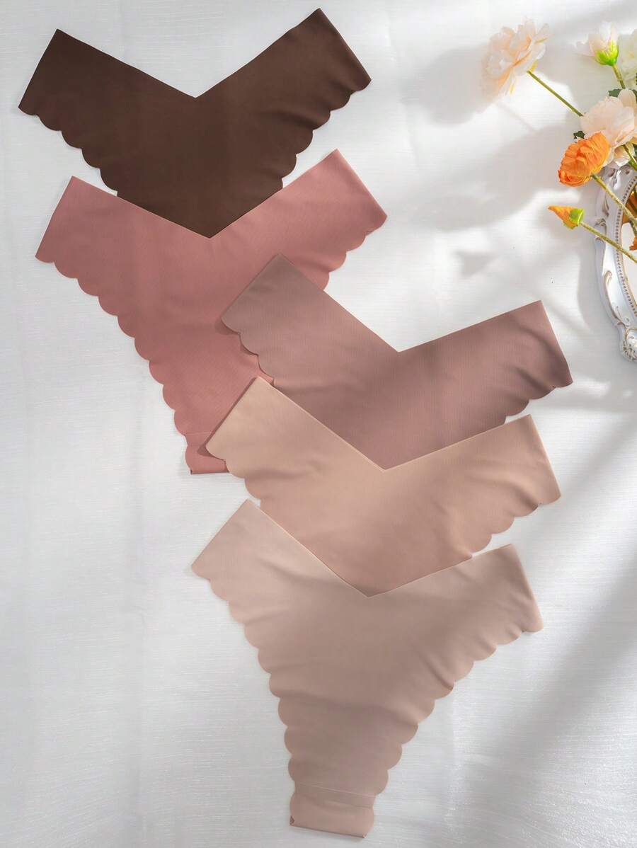 Pack Of 5 Scallop Trim Briefs-Soco Hoodie