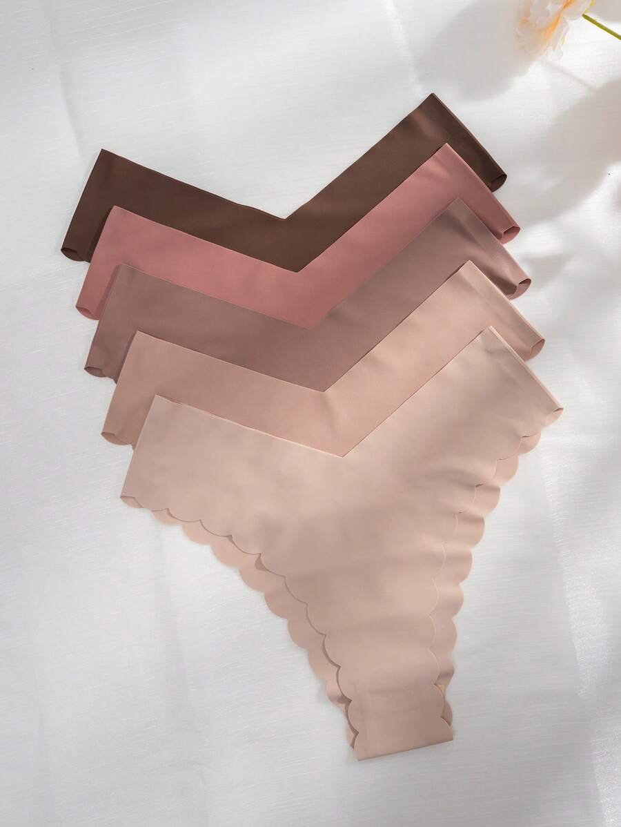 Pack Of 5 Scallop Trim Briefs-Soco Hoodie