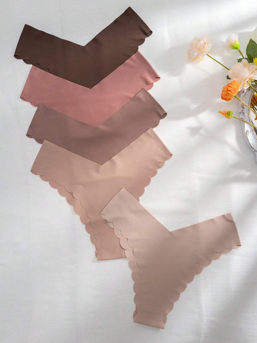 Pack Of 5 Scallop Trim Briefs-Soco Hoodie