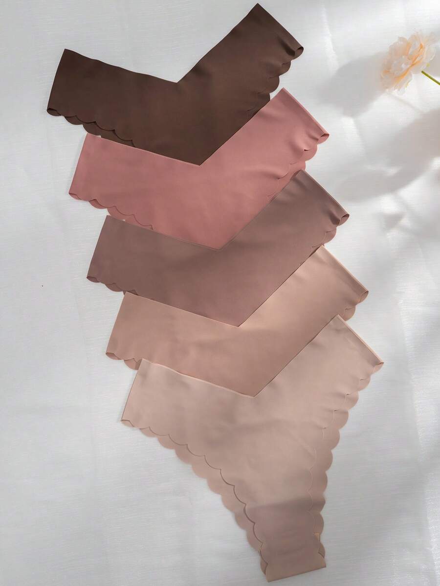 Pack Of 5 Scallop Trim Briefs-Soco Hoodie