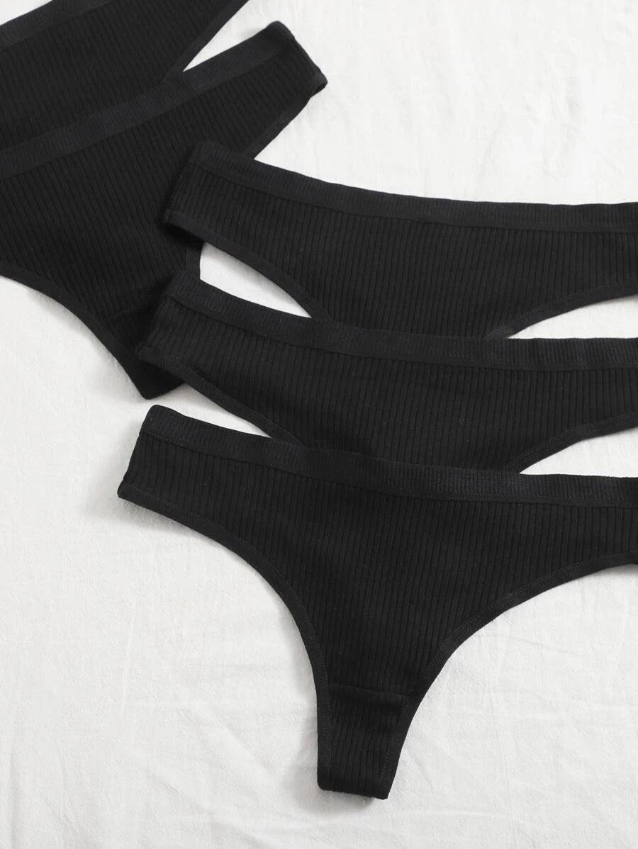 Pack Of 5 Solid Thong Set-Soco Hoodie