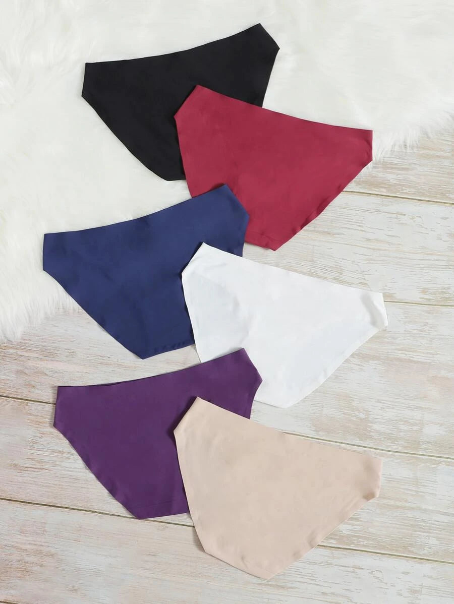 Pack Of 6 Solid Seamless Panty Set-Soco Hoodie