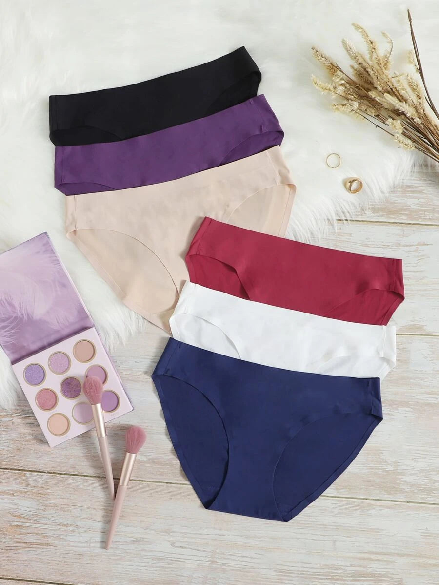 Pack Of 6 Solid Seamless Panty Set-Soco Hoodie