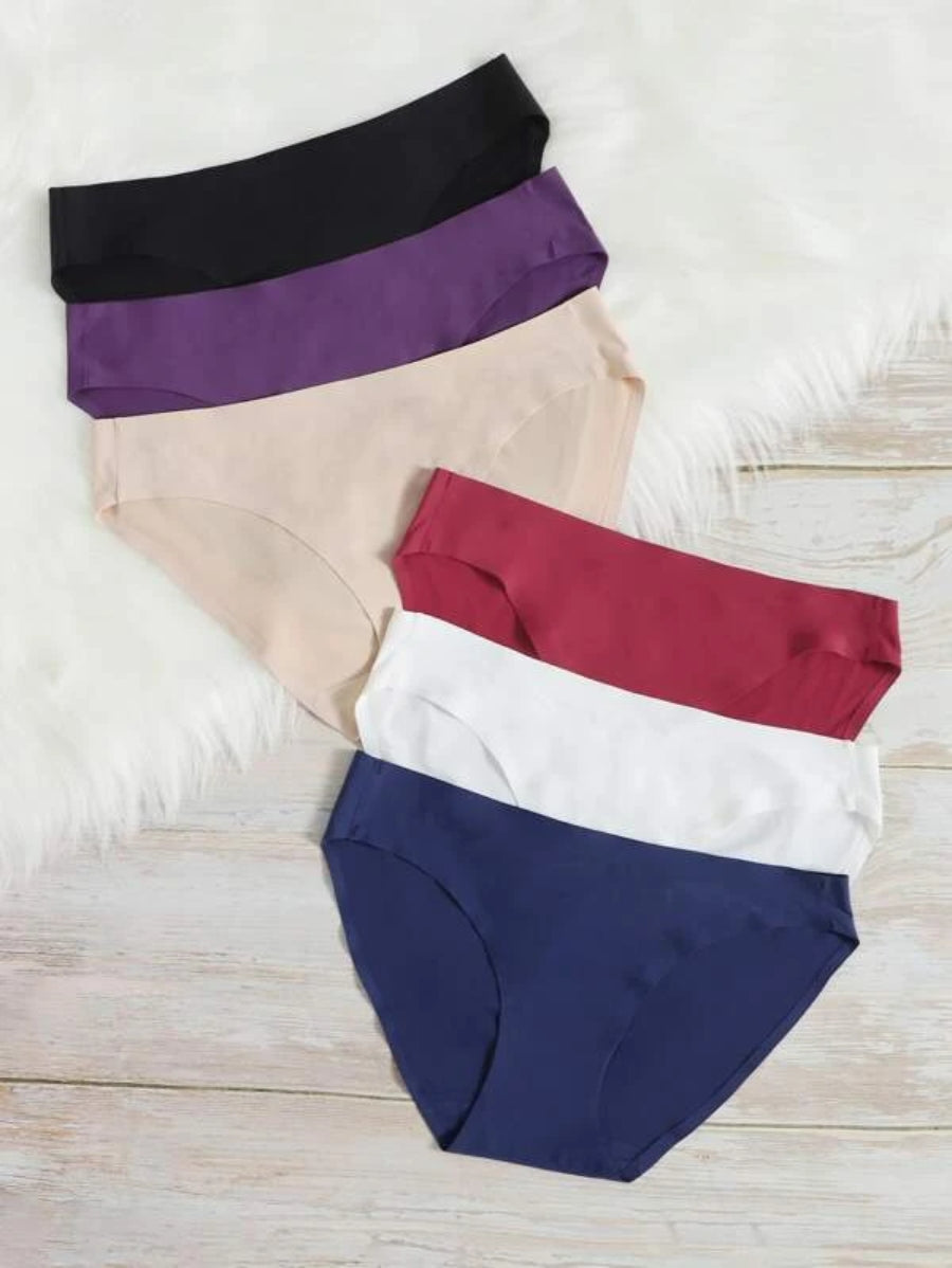 Pack Of 6 Solid Seamless Panty Set-Soco Hoodie