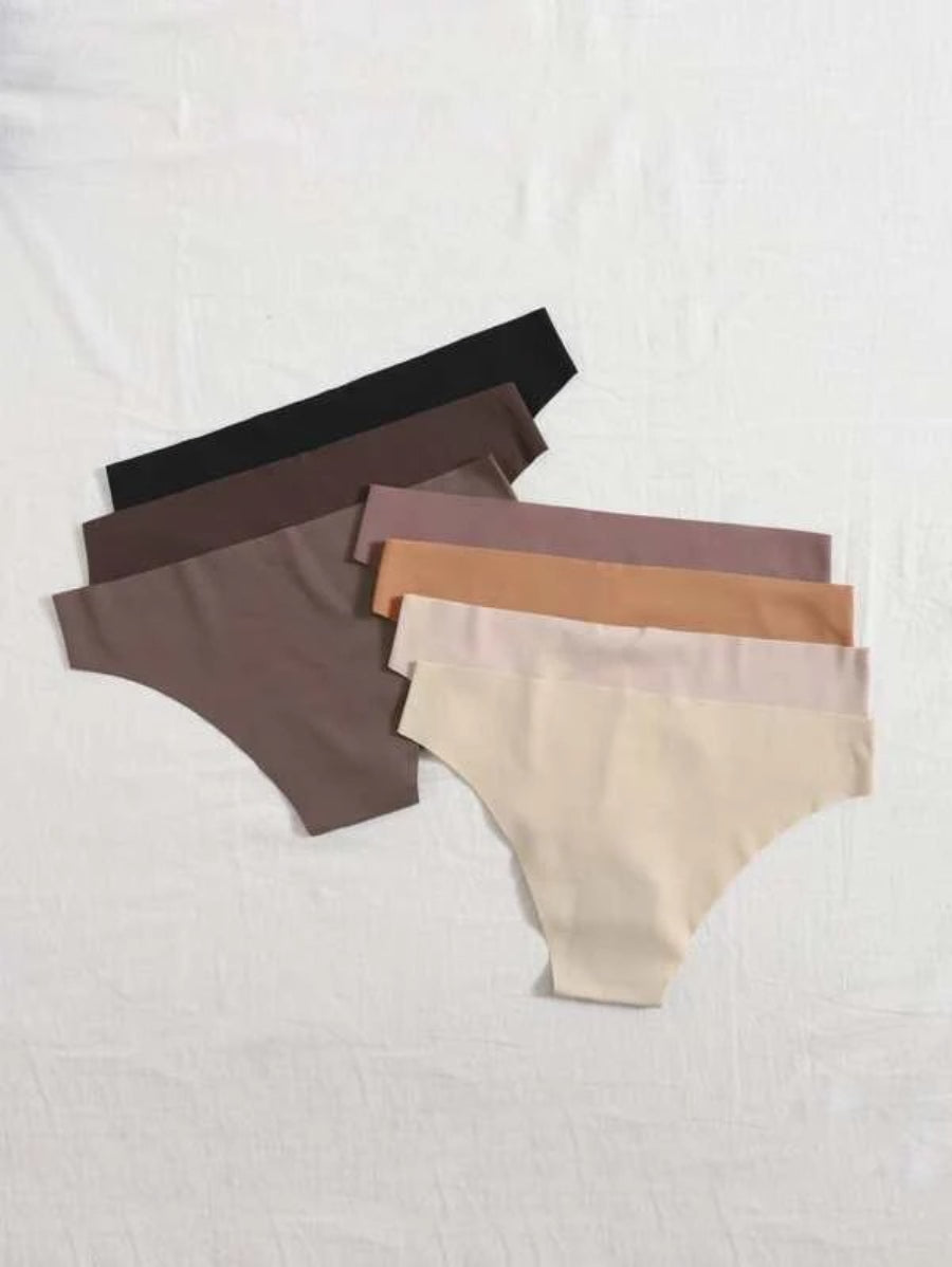 Solid No Show Panty Set Pack Of 7-Soco Hoodie