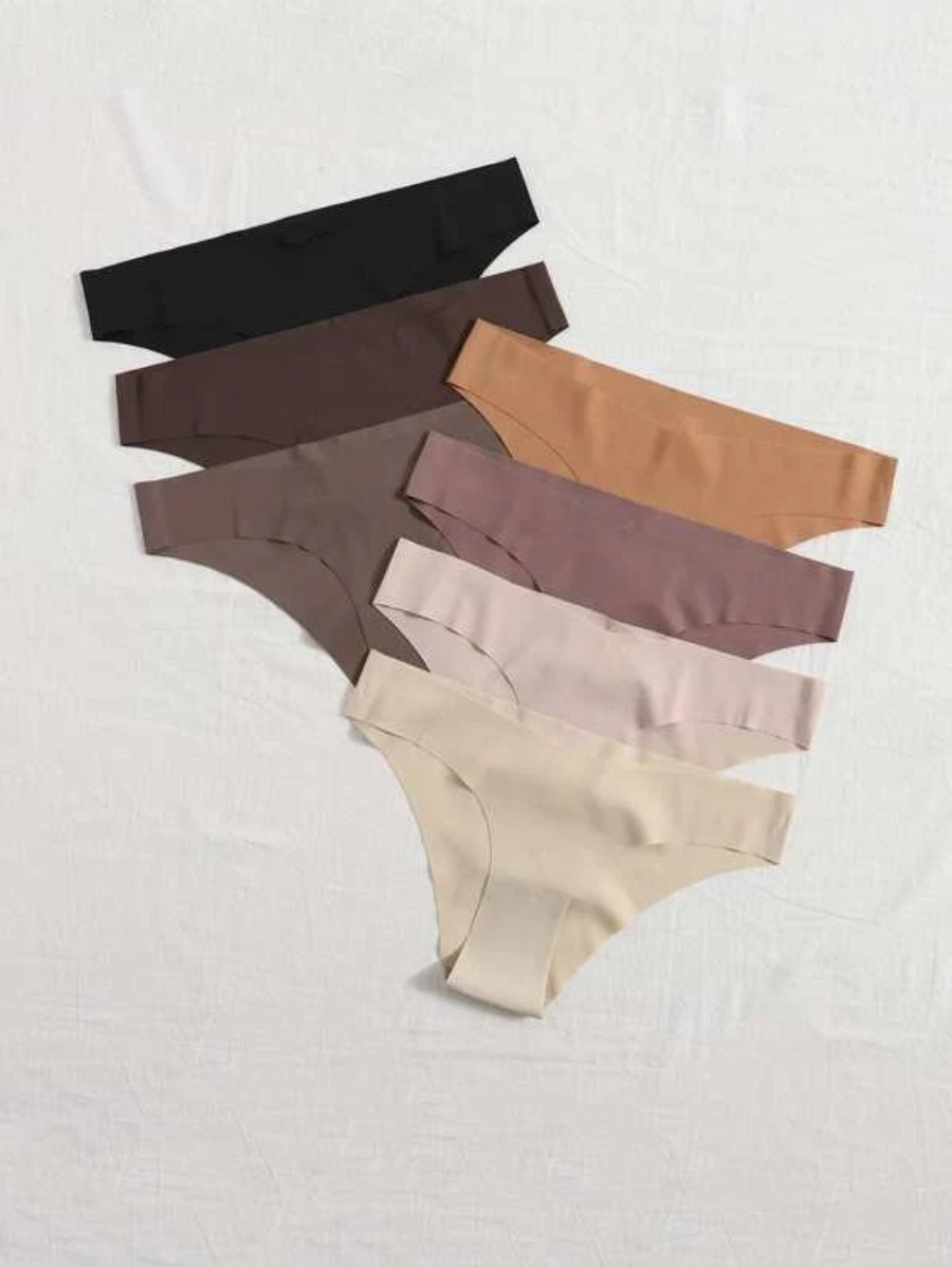 Solid No Show Panty Set Pack Of 7-Soco Hoodie