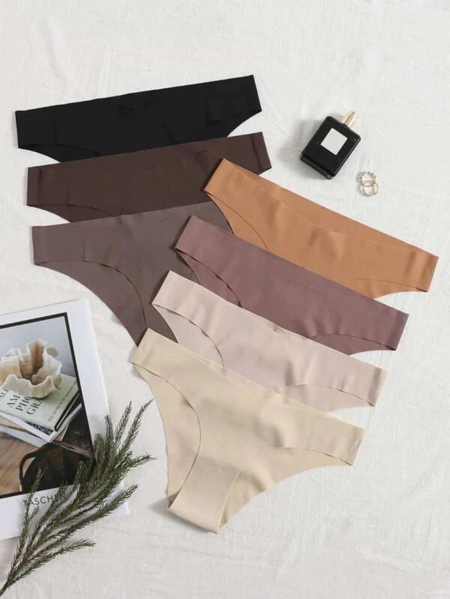 Solid No Show Panty Set Pack Of 7-Soco Hoodie