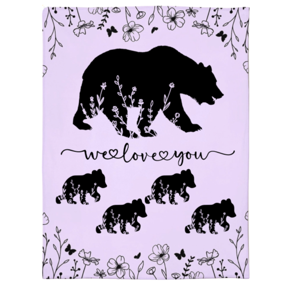 Personalized Mama Bear Blanket A Cozy Mothers Day Gift For Mom Purple 4