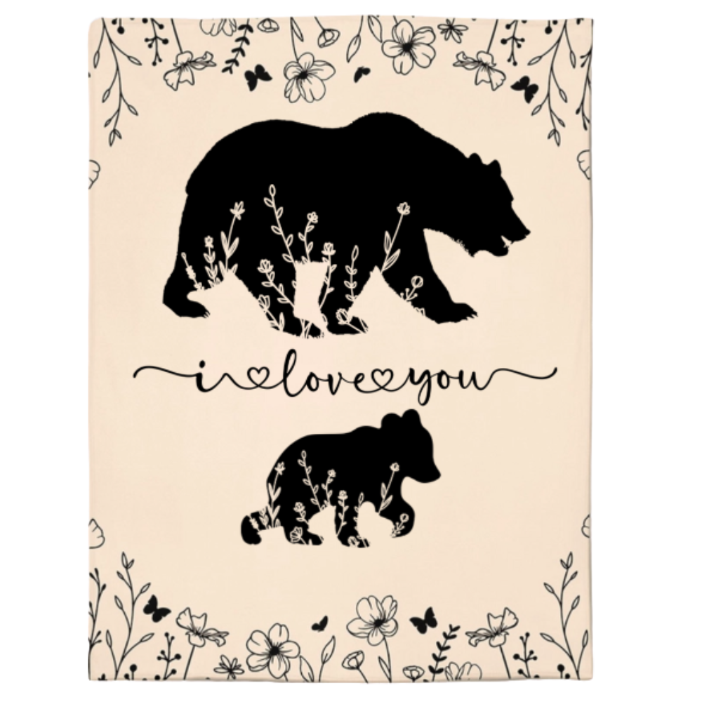 Personalized Mama Bear Blanket A Cozy Mothers Day Gift For Mom Orange 1