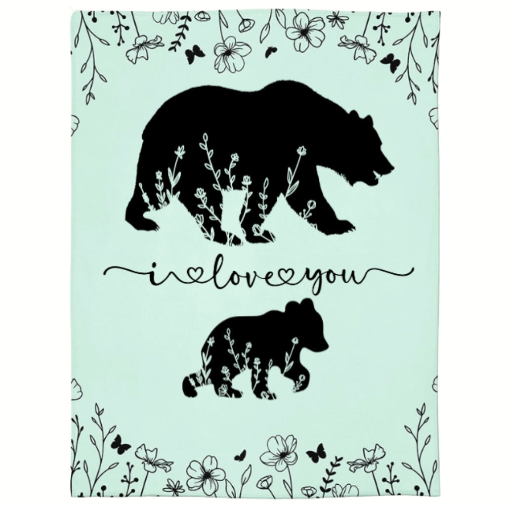 Personalized Mama Bear Blanket A Cozy Mothers Day Gift For Mom Green 1