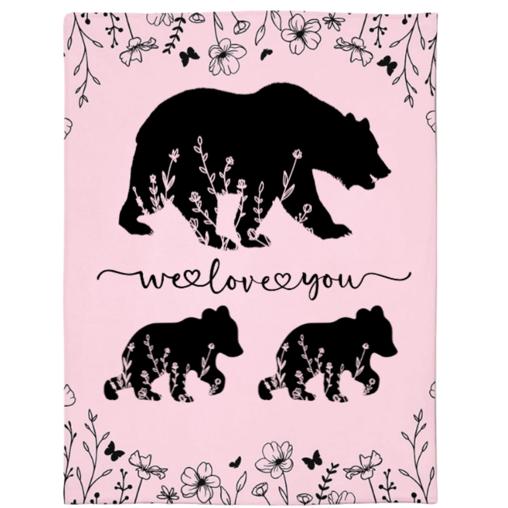 Personalized Mama Bear Blanket A Cozy Mothers Day Gift For Mom Pink 2