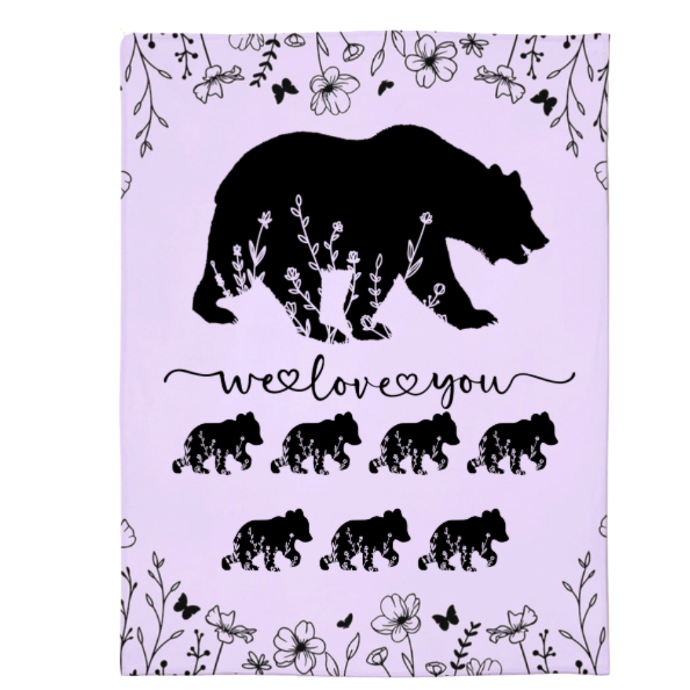 Personalized Mama Bear Blanket A Cozy Mothers Day Gift For Mom Purple 7