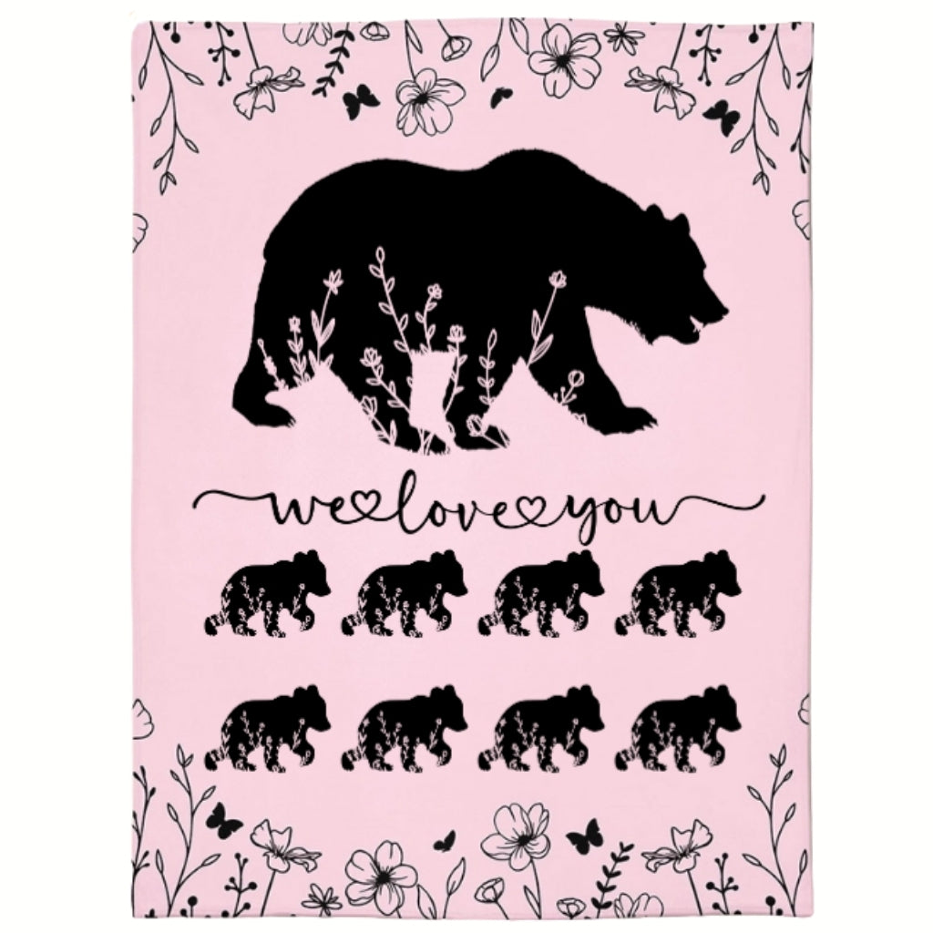 Personalized Mama Bear Blanket A Cozy Mothers Day Gift For Mom Pink 8