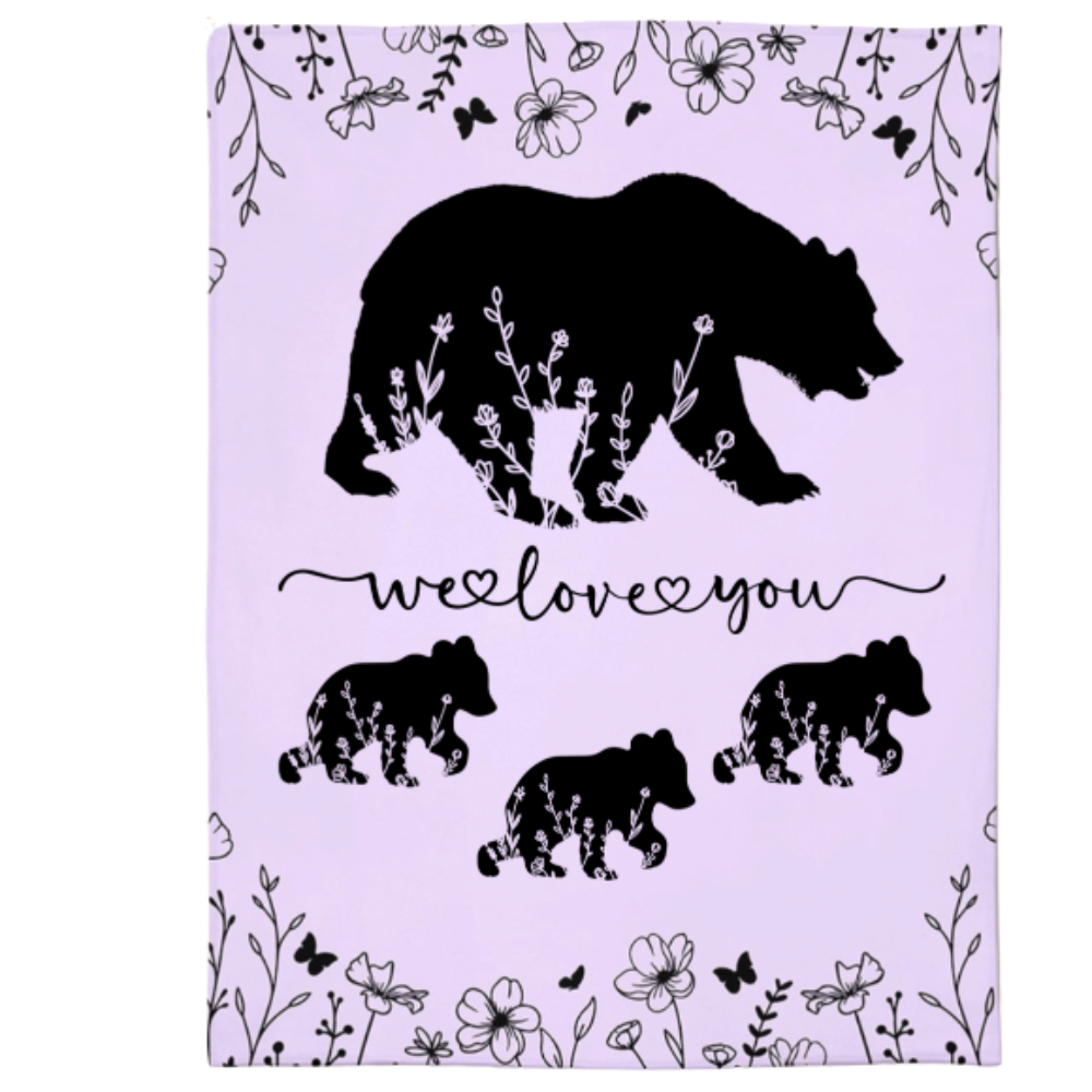 Personalized Mama Bear Blanket A Cozy Mothers Day Gift For Mom Purple 3