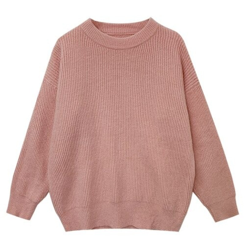 Cashmere Knitted Solid Long-Sleeved Pullover For Women-Soco Hoodie