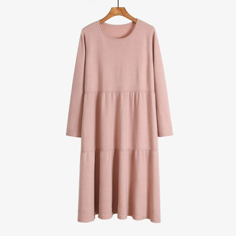 Thick Warm O-Neck Long Knit Sweater Dress For Women-Soco Hoodie