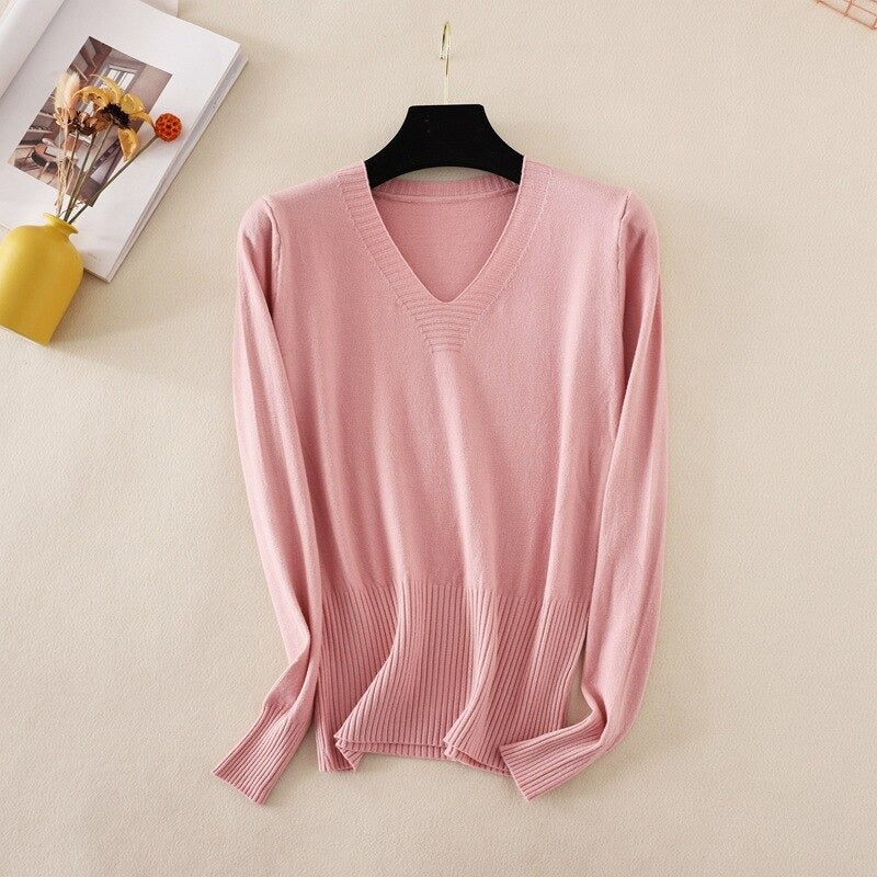 Slim Knitted Long Sleeve Sweater Jumper For Women-Soco Hoodie