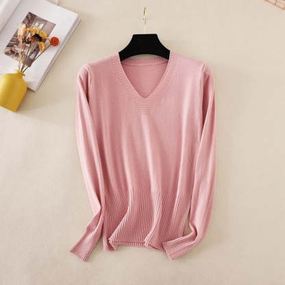 Slim Knitted Long Sleeve Sweater Jumper For Women-Soco Hoodie