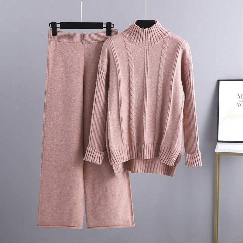 Warm Cashmere Sweater And Pants Sets For Women-Soco Hoodie