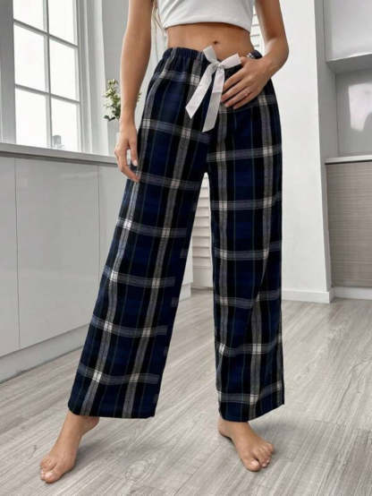 Plaid Print Sleep Pants-Soco Hoodie