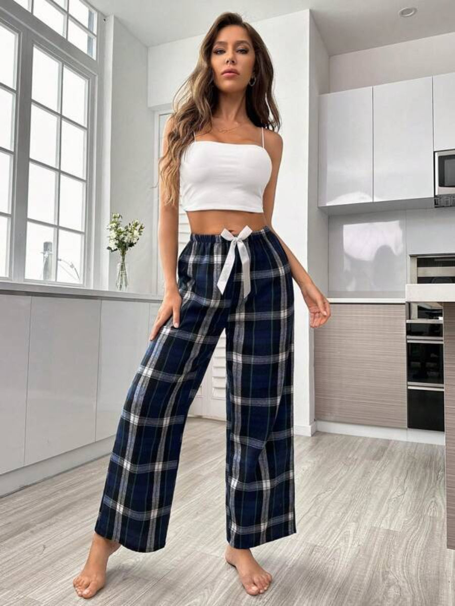 Plaid Print Sleep Pants-Soco Hoodie