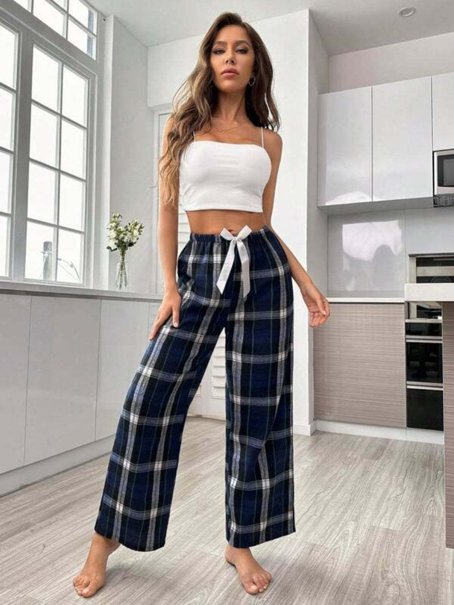 Plaid Print Sleep Pants-Soco Hoodie