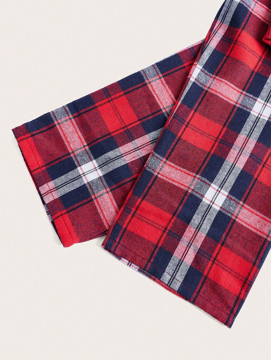 Plaid Print Bow Tie Sleep Pants-Soco Hoodie