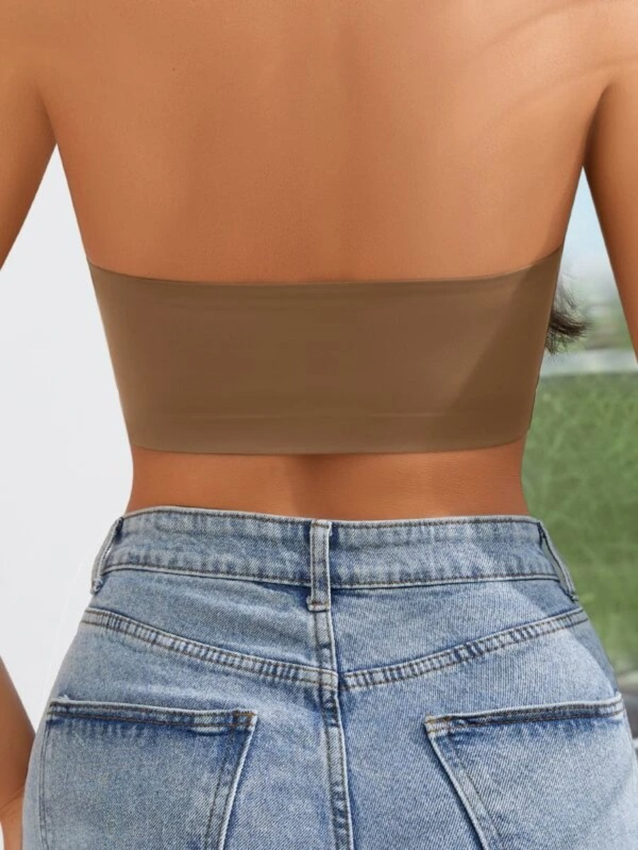 Solid Bandeau Casual Bra-Soco Hoodie
