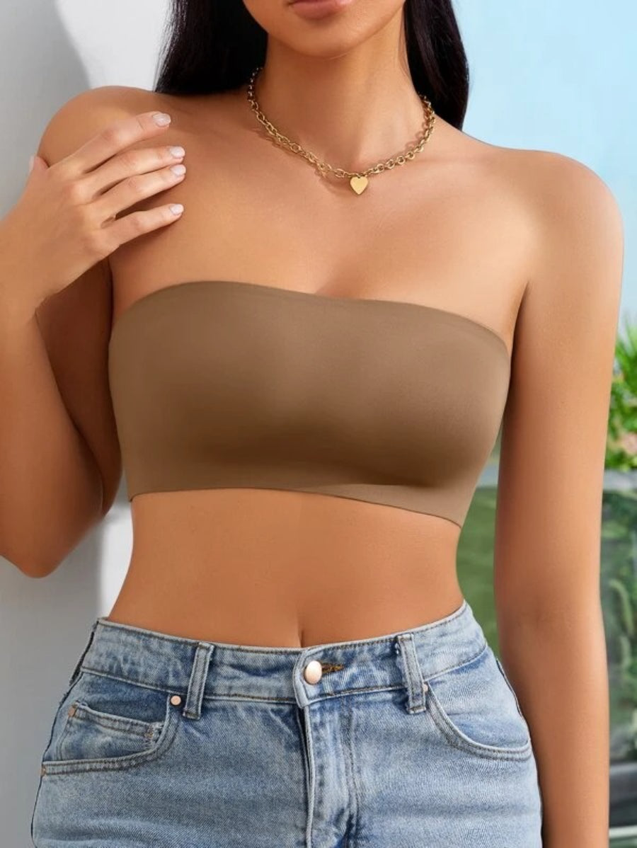 Solid Bandeau Casual Bra-Soco Hoodie