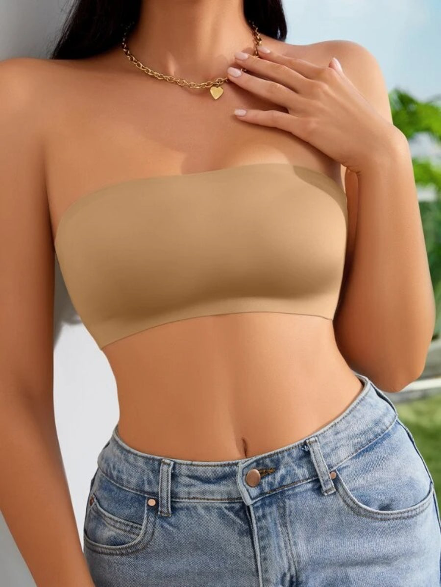 Solid Bandeau Casual Bra-Soco Hoodie